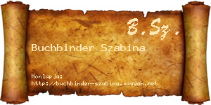 Buchbinder Szabina névjegykártya